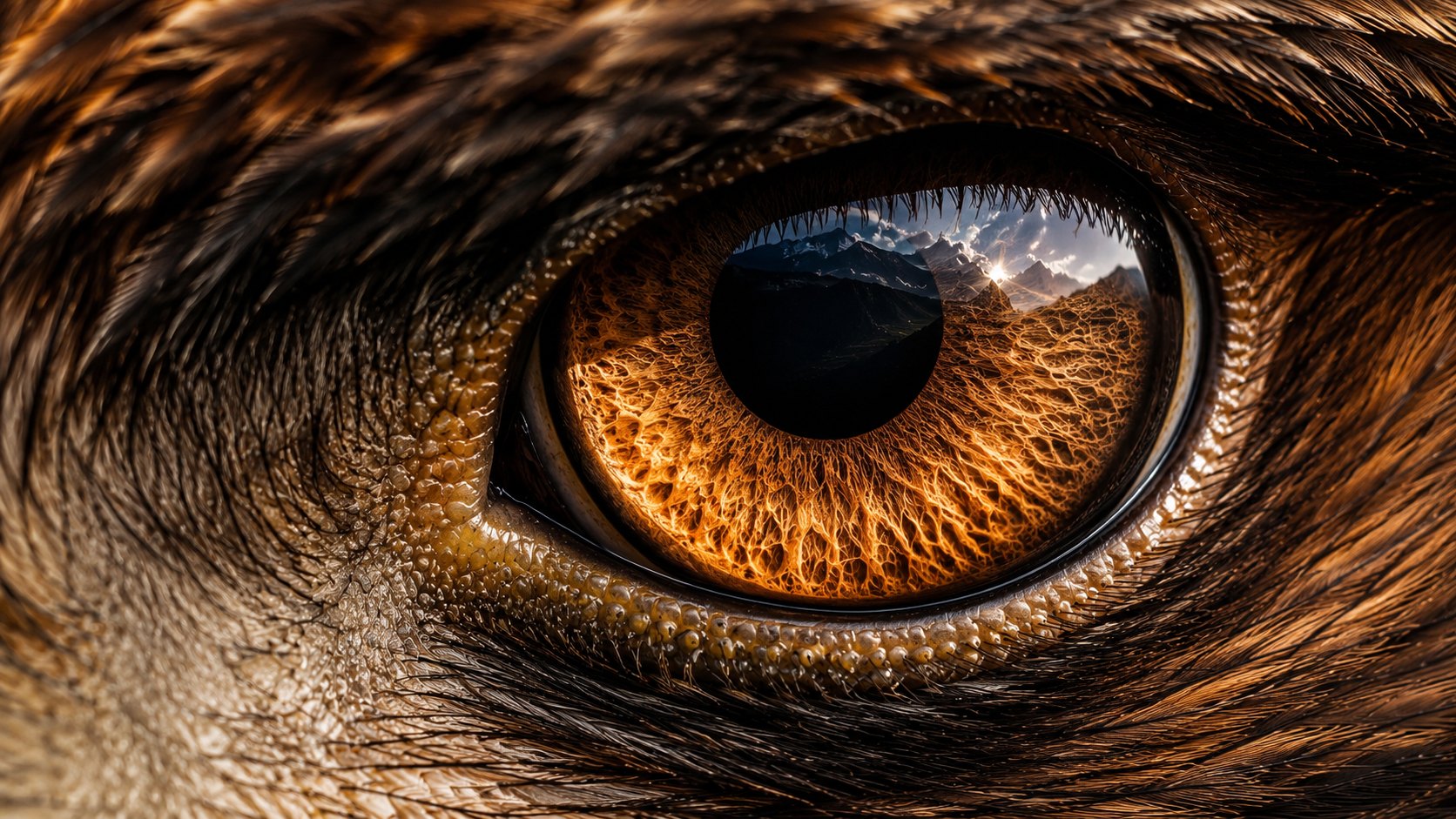 Hawk eye close-up